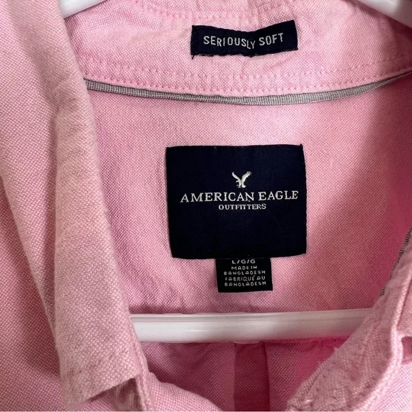American Eagle Outfitters Pink Button-Down Shirt Size Large - Picture 3 of 10